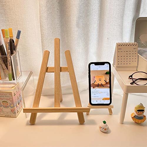 2Pcs Small Wooden Triangle Easels, 27CM Tabletop Adjustable Artist Painting Easel Wooden Display Stand for Painting , Card , Calendar, Drawing, Weddings, Craft Photos (21 x 27cm)