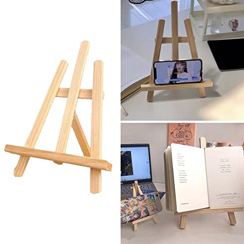 2Pcs Small Wooden Triangle Easels, 27CM Tabletop Adjustable Artist Painting Easel Wooden Display Stand for Painting , Card , Calendar, Drawing, Weddings, Craft Photos (21 x 27cm)