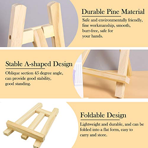 TANCUDER 2 PCS Wooden Easel Table Top Mini Wood Artist A-Frame Easel Calendar Display Stand Small Art Desktop Easel Stands Frames for Artist Displaying Painting Drawing Card Craft Photos, 15 x 20cm
