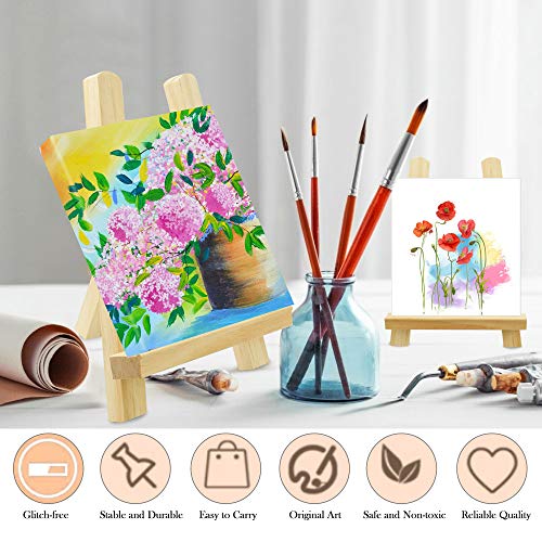 TANCUDER 2 PCS Wooden Easel Table Top Mini Wood Artist A-Frame Easel Calendar Display Stand Small Art Desktop Easel Stands Frames for Artist Displaying Painting Drawing Card Craft Photos, 15 x 20cm