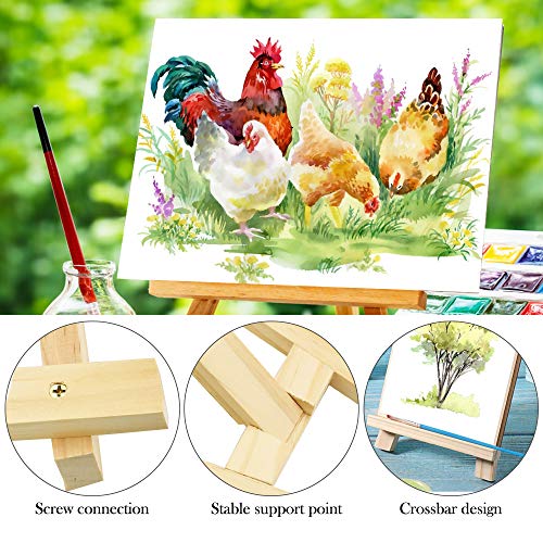 TANCUDER 2 PCS Wooden Easel Table Top Mini Wood Artist A-Frame Easel Calendar Display Stand Small Art Desktop Easel Stands Frames for Artist Displaying Painting Drawing Card Craft Photos, 15 x 20cm