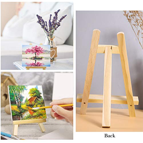 TANCUDER 2 PCS Wooden Easel Table Top Mini Wood Artist A-Frame Easel Calendar Display Stand Small Art Desktop Easel Stands Frames for Artist Displaying Painting Drawing Card Craft Photos, 15 x 20cm