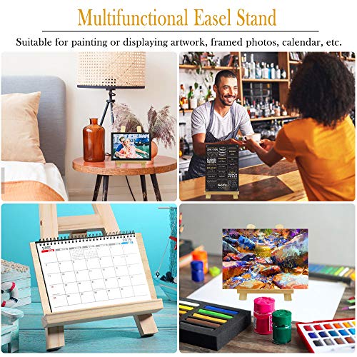 TANCUDER 2 PCS Wooden Easel Table Top Mini Wood Artist A-Frame Easel Calendar Display Stand Small Art Desktop Easel Stands Frames for Artist Displaying Painting Drawing Card Craft Photos, 15 x 20cm