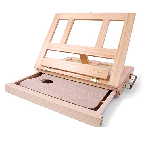 Desk Easel - Table Desk Top Easel Box with Art Supply Storage Drawer, Adjustable Easel for Painting, Drawing & Sketching