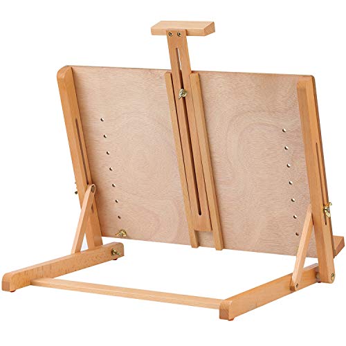 MEEDEN Large Drawing Board Easel, Solid Beech Wooden Tabletop H-Frame Adjustable Easel Artist Drawing & Sketching Board for Artists, Teens & Painters, Holds Canvas up to 23"