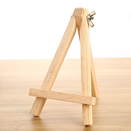 Toyvian Small Tabletop Wood Display Artist A-Frame Easel, Photo Frame Bracket Photo Painting Triangle Easel(9 x 15cm)