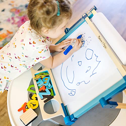 Melissa & Doug Double-Sided Magnetic Tabletop Art Easel - Dry-Erase Board and Chalkboard