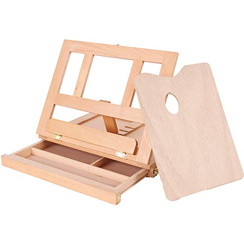 Desk Easel - Table Desk Top Easel Box with Art Supply Storage Drawer, Adjustable Easel for Painting, Drawing & Sketching