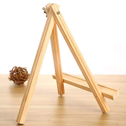 Toyvian Small Tabletop Wood Display Artist A-Frame Easel, Photo Frame Bracket Photo Painting Triangle Easel(9 x 15cm)