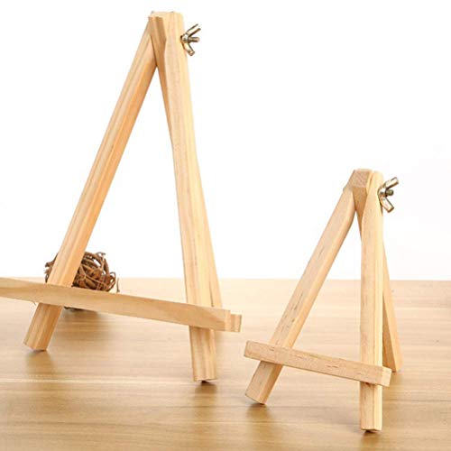 Toyvian Small Tabletop Wood Display Artist A-Frame Easel, Photo Frame Bracket Photo Painting Triangle Easel(9 x 15cm)