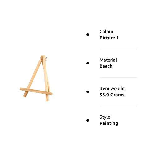 Toyvian Small Tabletop Wood Display Artist A-Frame Easel, Photo Frame Bracket Photo Painting Triangle Easel(9 x 15cm)