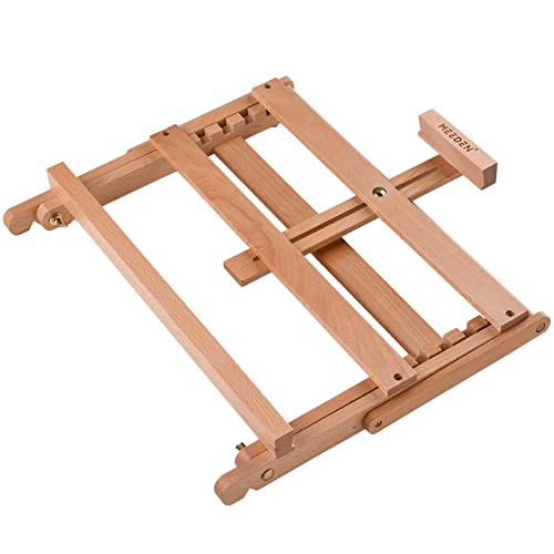 MEEDEN Tabletop H-Frame Studio Easel, Adjustable Beechwood Art Craft Painting Display Easel, Portable Desktop Wooden Easel Stand for Artist, Beginners & Students, Holds Canvas up to 21"