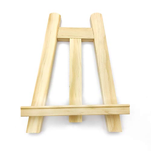 2 Pcs Wooden Table Top Easels, 15x20 cm/5.9x7.87 inch Small Tabletop Display Easel Stand, Mini Artist Canvas Painting Desktop Triangle Easel Holder Stand for Calendar/Drawing/Sketching/Wedding