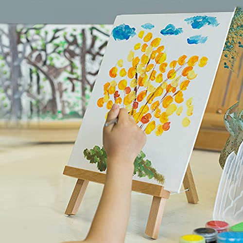 2 Pcs Wooden Mini Easel Tabletop Display Easel, Small Artist Painting Holder Stand Desktop Triangle Easels A-Frame Studio Easel for Calendar , Exhibition, Drawing, Sketching, Weddings - 28 x 18cm