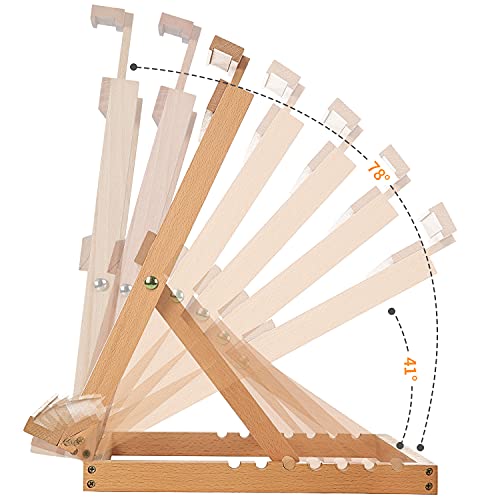 MEEDEN Heavy-Duty Tabletop Studio H-Frame Wooden Easel- Solid Beech Wood Adjustable Artists Desktop Wood Easel Table for Artist, Beginners & Teens- Holds Canvas Art up to 23" High