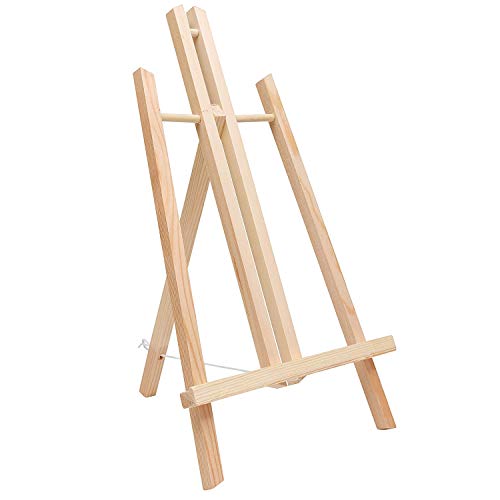 Cettkowns 16" Pinewood Wooden Easel Tabletop Display Easels A-Frame Art Craft Painting Easel Tripod Stand for Kids Student Classroom School Painting Party Table Desktop Easel