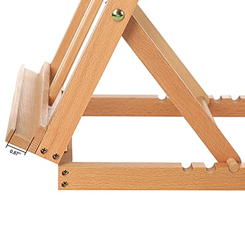 MEEDEN Heavy-Duty Tabletop Studio H-Frame Wooden Easel- Solid Beech Wood Adjustable Artists Desktop Wood Easel Table for Artist, Beginners & Teens- Holds Canvas Art up to 23" High