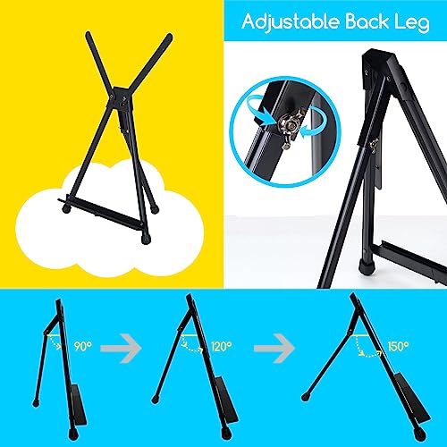 MEEDEN 10-Piece Artist Tabletop Display Easel, Aluminum Tripod Easel,Collapsible Folding Frame Easel,Portable Lightweight Table Top Easel,Hold Canvas Up to 24X30inches