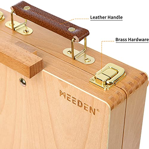 MEEDEN Studio Sketch Box Easel- Solid Beech Wood Universal Design Adjustable Tabletop Sketchbox Easel with Storage Box for Plein Air Artist, Art Students & Beginners
