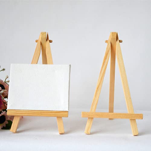 8Pcs Wooden Mini Easel Triangle Frame, Small Tabletop Art Display Easels, Desktop Holder Stand for Paintings, Weddings, Kids Arts & Crafts
