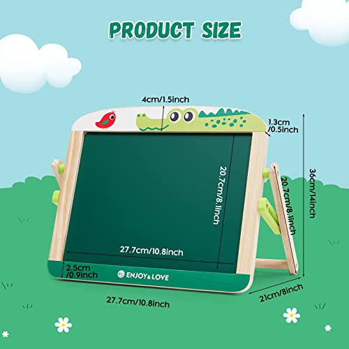 Wooden Kids Easel Foldable Mini Easel Desktop Drawing Board Double-Sided Whiteboard & Chalkboard Wooden Tabletop Art Easel with Letters and Numbers Board for Boys Girls 3 4 5 6 7 8 Years