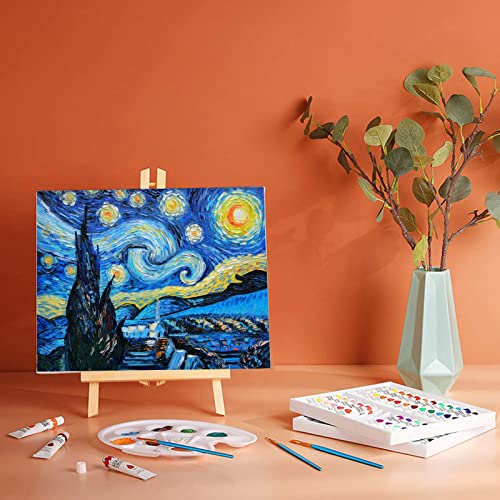 LOLYSIC 6 Pcs Wooden Tabletop Art Display Easels, 30cm/ 12inch Wooden Painting Easel, Desktop Wooden Easel Tripods Wood Display Stand for Painting, Canvas, Photo Frame, Arts & Craft
