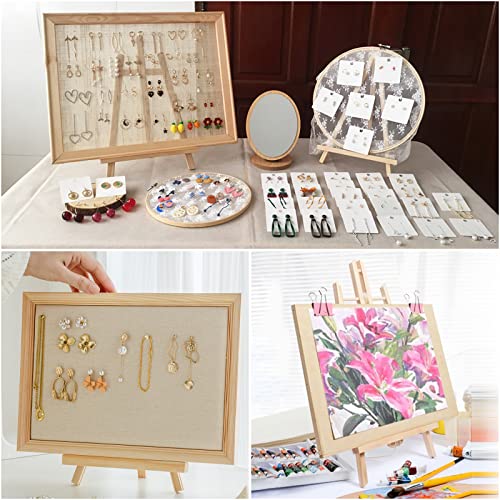 LOLYSIC 6 Pcs Wooden Tabletop Art Display Easels, 30cm/ 12inch Wooden Painting Easel, Desktop Wooden Easel Tripods Wood Display Stand for Painting, Canvas, Photo Frame, Arts & Craft