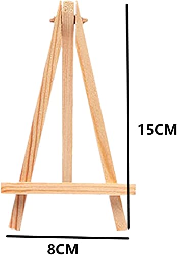 12Pcs Wooden Mini Easels, Small Tabletop Art Display Painting Easel, Desktop Holder Stand for Displaying Canvas Paintings,Drawing, Weddings, Kids Arts & Crafts