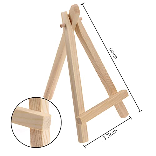 DBOO 6Pcs Wooden Tabletop Art Display Easels, Small Painting Easel, Desktop Holder Stand for Displaying Canvas Paintings,Drawing, Weddings, Kids Arts & Crafts