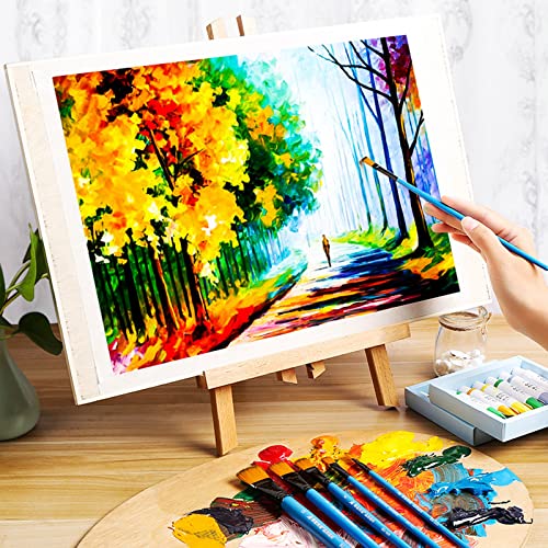 LOLYSIC 6 Pcs Wooden Tabletop Art Display Easels, 30cm/ 12inch Wooden Painting Easel, Desktop Wooden Easel Tripods Wood Display Stand for Painting, Canvas, Photo Frame, Arts & Craft