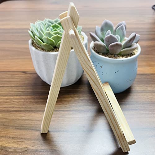 12Pcs Wooden Mini Easels, Small Tabletop Art Display Painting Easel, Desktop Holder Stand for Displaying Canvas Paintings,Drawing, Weddings, Kids Arts & Crafts