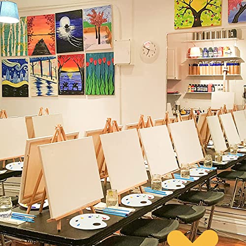 LOLYSIC 6 Pcs Wooden Tabletop Art Display Easels, 30cm/ 12inch Wooden Painting Easel, Desktop Wooden Easel Tripods Wood Display Stand for Painting, Canvas, Photo Frame, Arts & Craft