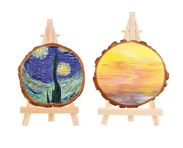 DBOO 6Pcs Wooden Tabletop Art Display Easels, Small Painting Easel, Desktop Holder Stand for Displaying Canvas Paintings,Drawing, Weddings, Kids Arts & Crafts