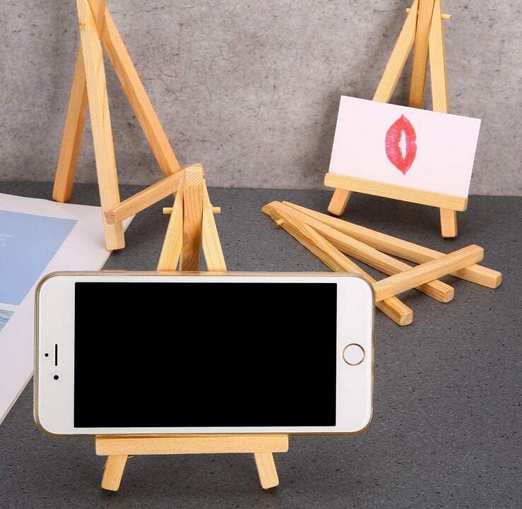 DBOO 6Pcs Wooden Tabletop Art Display Easels, Small Painting Easel, Desktop Holder Stand for Displaying Canvas Paintings,Drawing, Weddings, Kids Arts & Crafts