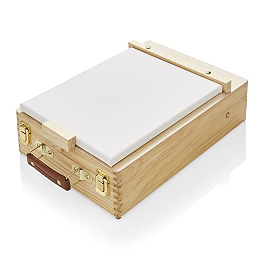 Artworx Painting Set for Adults - Box Easel - Portable Table Top Easel - Kit Includes 2 x Canvasses, 24 x Paints & 6 Brushes - Canvas Painting Set