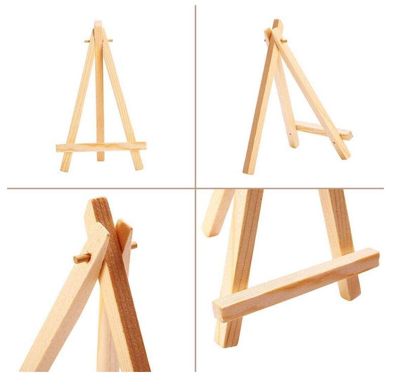 DBOO 6Pcs Wooden Tabletop Art Display Easels, Small Painting Easel, Desktop Holder Stand for Displaying Canvas Paintings,Drawing, Weddings, Kids Arts & Crafts
