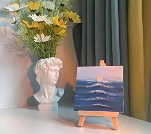 12Pcs Wooden Mini Easels, Small Tabletop Art Display Painting Easel, Desktop Holder Stand for Displaying Canvas Paintings,Drawing, Weddings, Kids Arts & Crafts