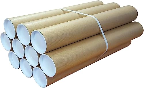 PACKZONE | A1 Postal Tubes | Heavy Duty Cardboard | Plastic END CAPS | 630MMX50MM Rolls | MAILING Packaging Shipping | Available in 5/10/25/50 | (5)
