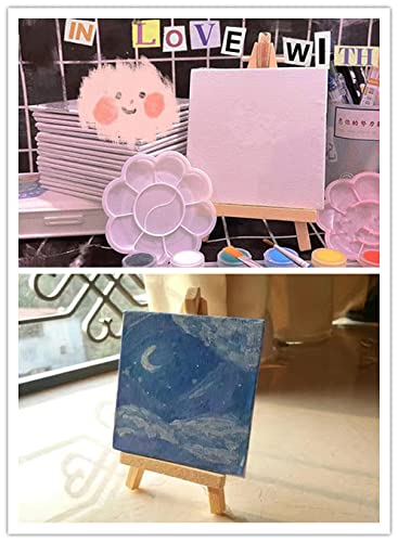 12Pcs Wooden Mini Easels, Small Tabletop Art Display Painting Easel, Desktop Holder Stand for Displaying Canvas Paintings,Drawing, Weddings, Kids Arts & Crafts