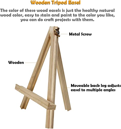 Cettkowns Portable 9" Wood Tripod Tabletop Display Easel for Artist Painting, Sketching, Displaying Photos, Decorative Plates and More