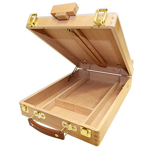 Mont Marte Adjustable Easel Wood Table Sketch Box Easels, Portable Art Easel for Painting and Drawing