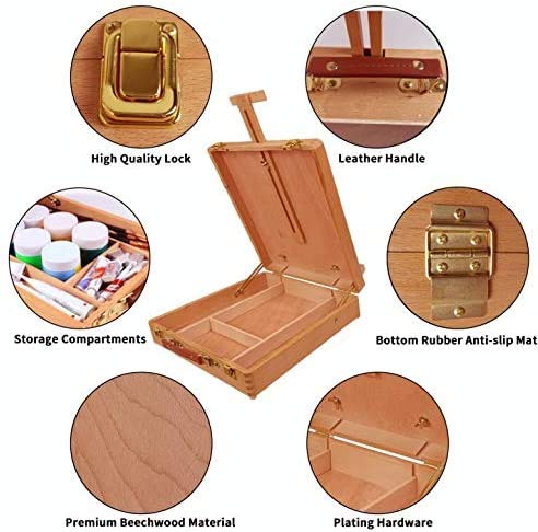 Nuberlic Tabletop Easel Beech Wood Painting Easel Art Easel Stand Suitable for Painters,Adults