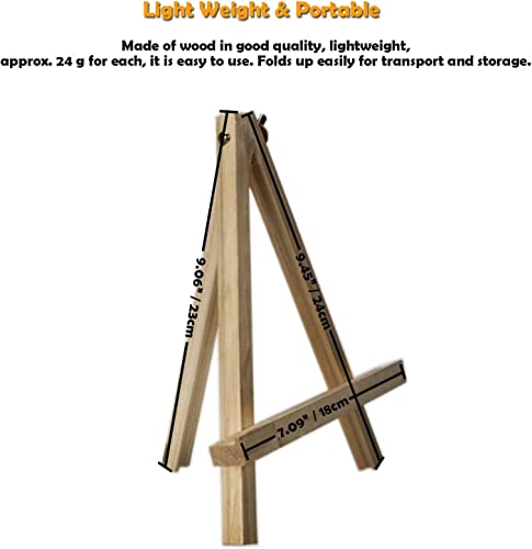 Cettkowns Portable 9" Wood Tripod Tabletop Display Easel for Artist Painting, Sketching, Displaying Photos, Decorative Plates and More
