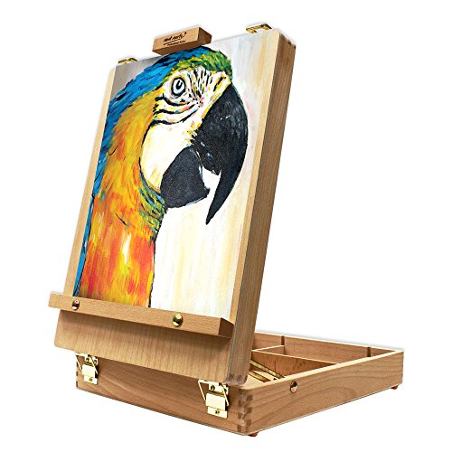 Mont Marte Adjustable Easel Wood Table Sketch Box Easels, Portable Art Easel for Painting and Drawing