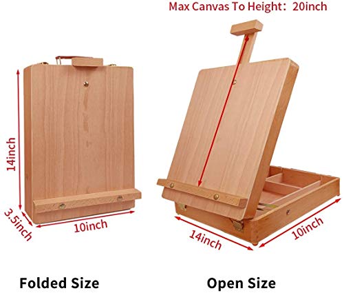 Nuberlic Tabletop Easel Beech Wood Painting Easel Art Easel Stand Suitable for Painters,Adults