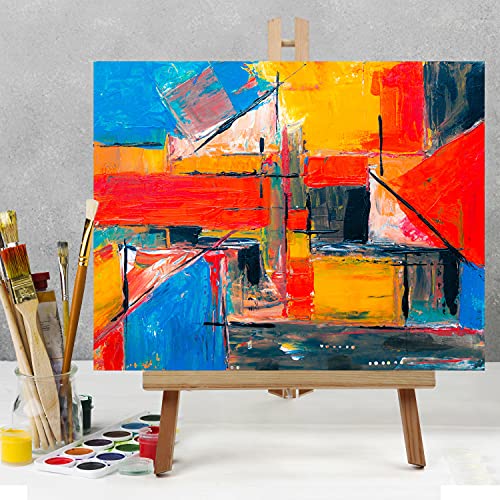 Belle Vous Wooden Tabletop Art Display Easel (4 Pack) - 40cm/16 Inches - Natural Pine Wood Tripods for Displaying Canvas Paintings, Kids Arts & Crafts and Frames