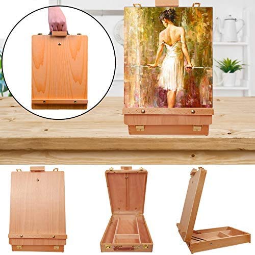 Nuberlic Tabletop Easel Beech Wood Painting Easel Art Easel Stand Suitable for Painters,Adults