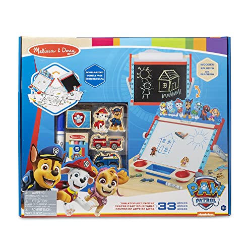 Melissa & Doug PAW Patrol Wooden Double-Sided Tabletop Art Centre Easel