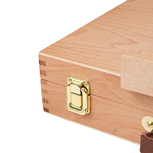 MEEDEN Tabletop Art Sketchbox Easel, Solid Beechwood Artist Easel Box Storage Organizer to Store Art Supplies, Paints, Art Table Easel for Artists, Beginners Painting Drawing, Hold Canvas up to 28''