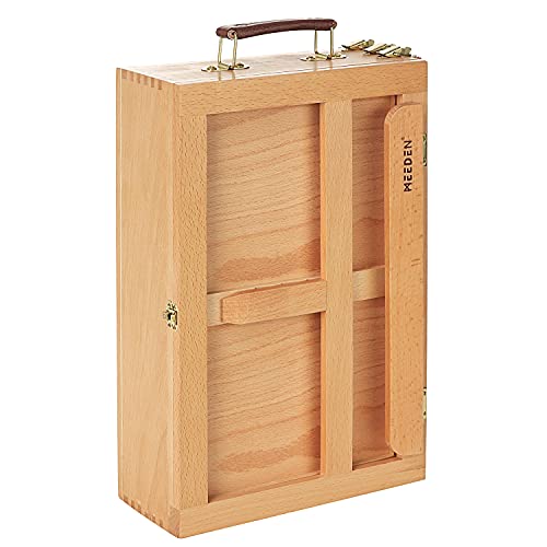 MEEDEN Large Adjustable Artist Tabletop Sketchbox Easel- Multi-Function Solid Beech Wood Storage Box Easel with 3-Drawer for Artist, Art Students & Beginners